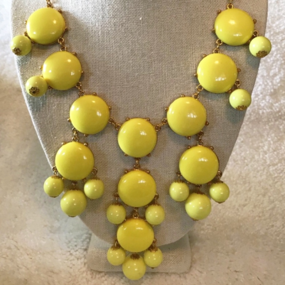 REDUCED!!!!!!J. Crew Yellow Cabochons Bib Necklace - Picture 2 of 3